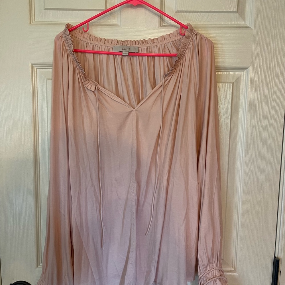 Loft XXL NWOT Pink Satin Blouse